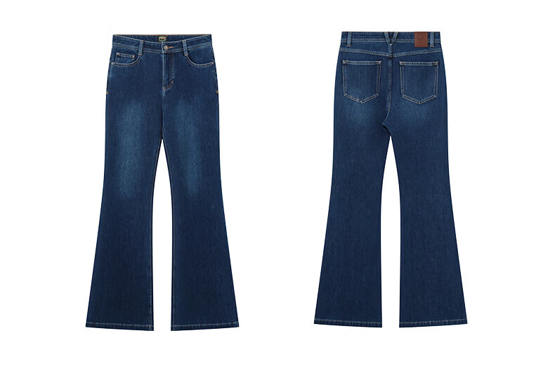 HAZZYS Women's Spring PHIZ Series Casual Flared Washed Denim Jeans ATDSP0DBX06 5